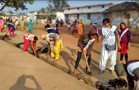 Drain cleaning by NSS students