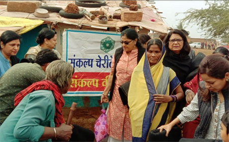 Sankalp distributes ration and blankets  at Bhatgaon