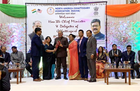 CM Bhupesh receives a warm welcome in America