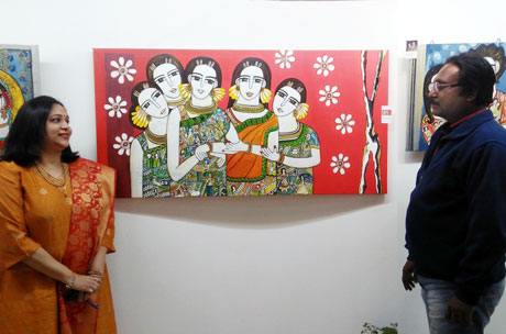 Abstract and Figurative art exhibition at Nehru Art Gallery by Nandini Verma
