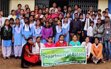Botany students of Science college give mushroom training to Khamaria School Students