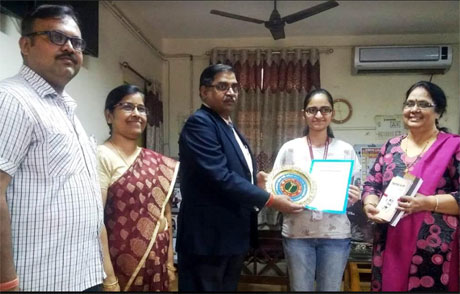 Prateeksha of Science College shines in KN Bajaj Elocution Competition
