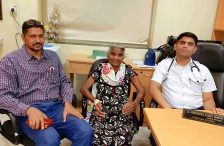 75 year old female operated at Raipur for Lung Cancer