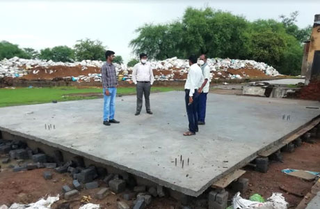 Concrete platform to store paddy