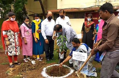 Tree plantation at JGSCE by MP Vijay Baghel