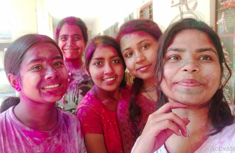 Holi celebrated in Girls College