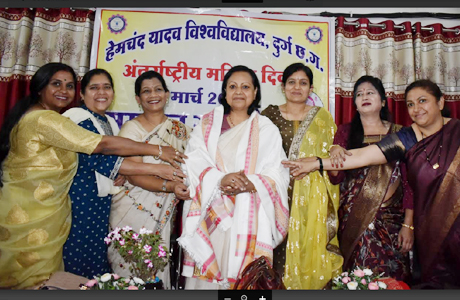 Womens Day felicittion at Hem Yadav University