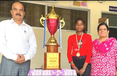 Monica of Girls College Wins Gold in Cycle Polo