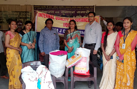 MJ College donates Food Grains and Clothes on Janmashtami