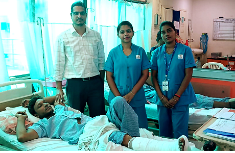 Feet of labourer restored at Hitek Super Speciality Hospital