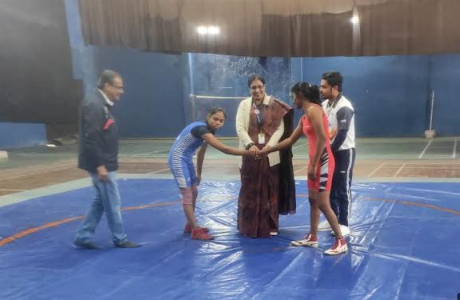 University level Wrestling in SSMV Bhilai