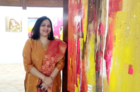 नंदिनी के चित्रों में छत्तीसगढ़ी लोक जीवन की झलक