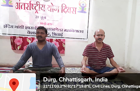 इंदिरा गांधी शासकीय महाविद्यालय में वर्चुअल योगाभ्यास