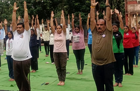 Yoga Day observed in Hemchand Yadav University