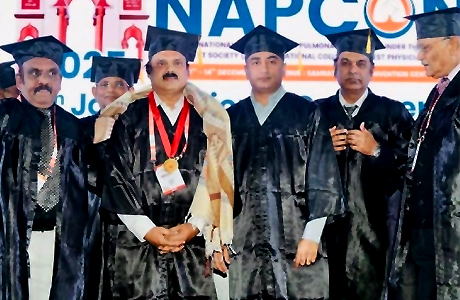 Dr Trinath Dash of JLN Hospital Bhilai felicitated by Indian Chest Physician Society