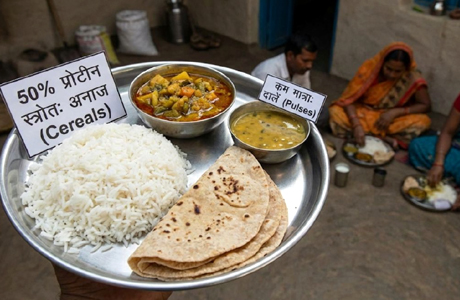 Indian thali is half cereal againsprescribed 32%