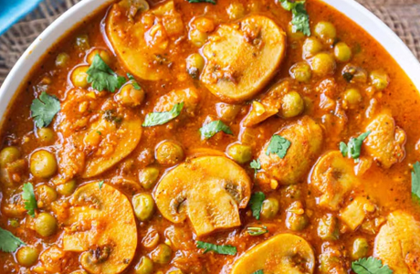 Matar Mushroom Malai Recipe