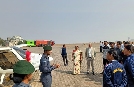 Agriculture University NCC Airwing cadets visit Airfield in Raipur