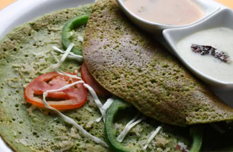 Pesarattu is a healthy dish made from fresh batter of green mung