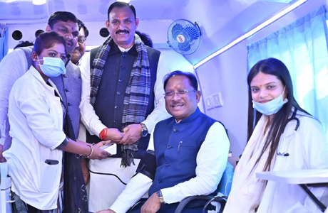 CM Vishnu Sai flags of 57 Mobile Medical Units for Tribal areas