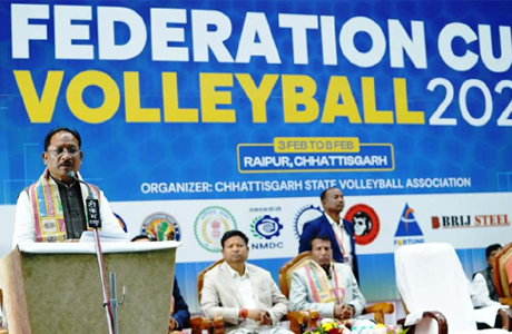 मुख्यमंत्री साय ने किया 37वीं फेडरेशन कप व्हॉलीबॉल का उद्घाटन