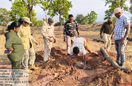 जंगल में खोदा बोरवेल, वन विभाग ने किया बंद, बोरवेल वाहन भी जब्त