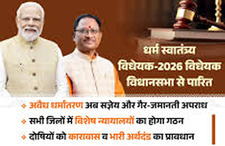 धर्म स्वातंत्र्य विधेयक 2026 पारित, सामाजिक समरसता को मिलेगा बल: साय