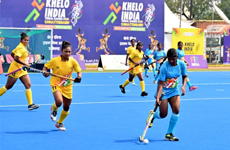 खेलो इंडिया ट्राइबल गेम्स 2026 : महिला हॉकी में हुए एकतरफा मुकाबले