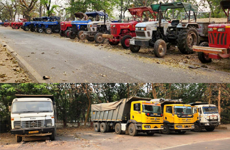 मिट्टी, मुरुम, चूना पत्थर तस्करों की 27 गाड़ियां जब्त