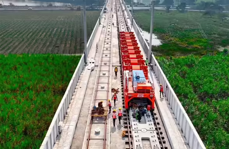 बुलेट ट्रेन परियोजना में पहली बार J-स्लैब बैलेस्टलेस ट्रैक सिस्टम का उपयोग