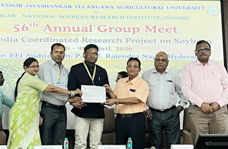 कृषि विश्वविद्यालय को सर्वश्रेष्ठ सोयाबीन अनुसंधान केंद्र का राष्ट्रीय पुरस्कार
