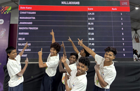 KITG-2026 : मल्लखंभ के प्रथम दिन छत्तीसगढ़ 124.35 अंक के साथ रहा विजेता