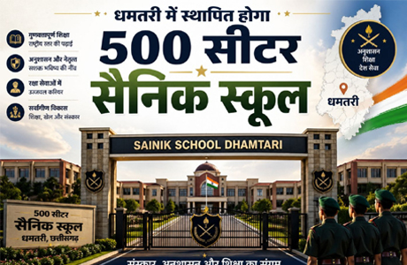 धमतरी में स्थापित होगा प्रदेश का सबसे बड़ा 500 सीटर सैनिक स्कूल