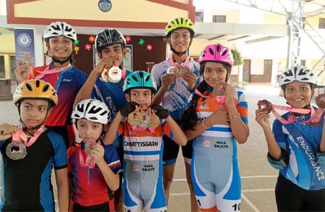 ऑल इंडिया ओपन स्पीड स्केटिंग चैम्पियनशिप में भिलाई के स्केटर्स ने जीते मेडल