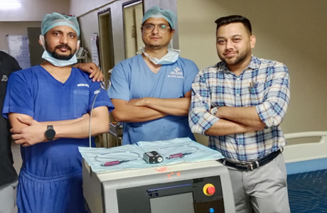 हाईटेक हॉस्पिटल में आई पथरी तोड़ने की अत्याधुनिक थुलियम फाइबर लेजर मशीन