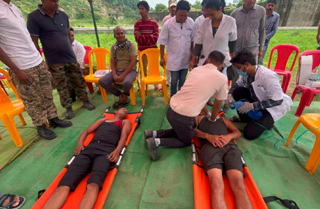 क्षीरपानी जलाशय एवं भोंदा पुल पर जिला प्रशासन ने किया मॉकड्रिल