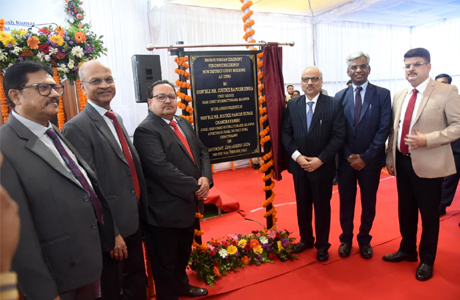 मुख्य न्यायाधिपति रमेश सिन्हा ने दुर्ग में नवीन न्यायालय भवन का किया भूमिपूजन